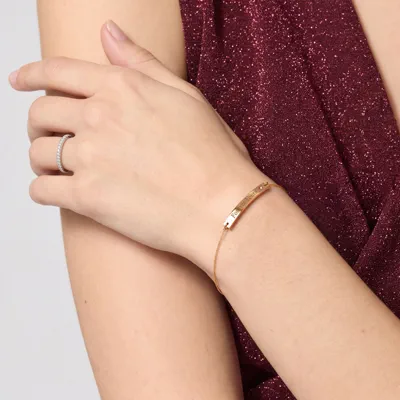 Engravable Bezel Lab Diamond Bar Bracelet