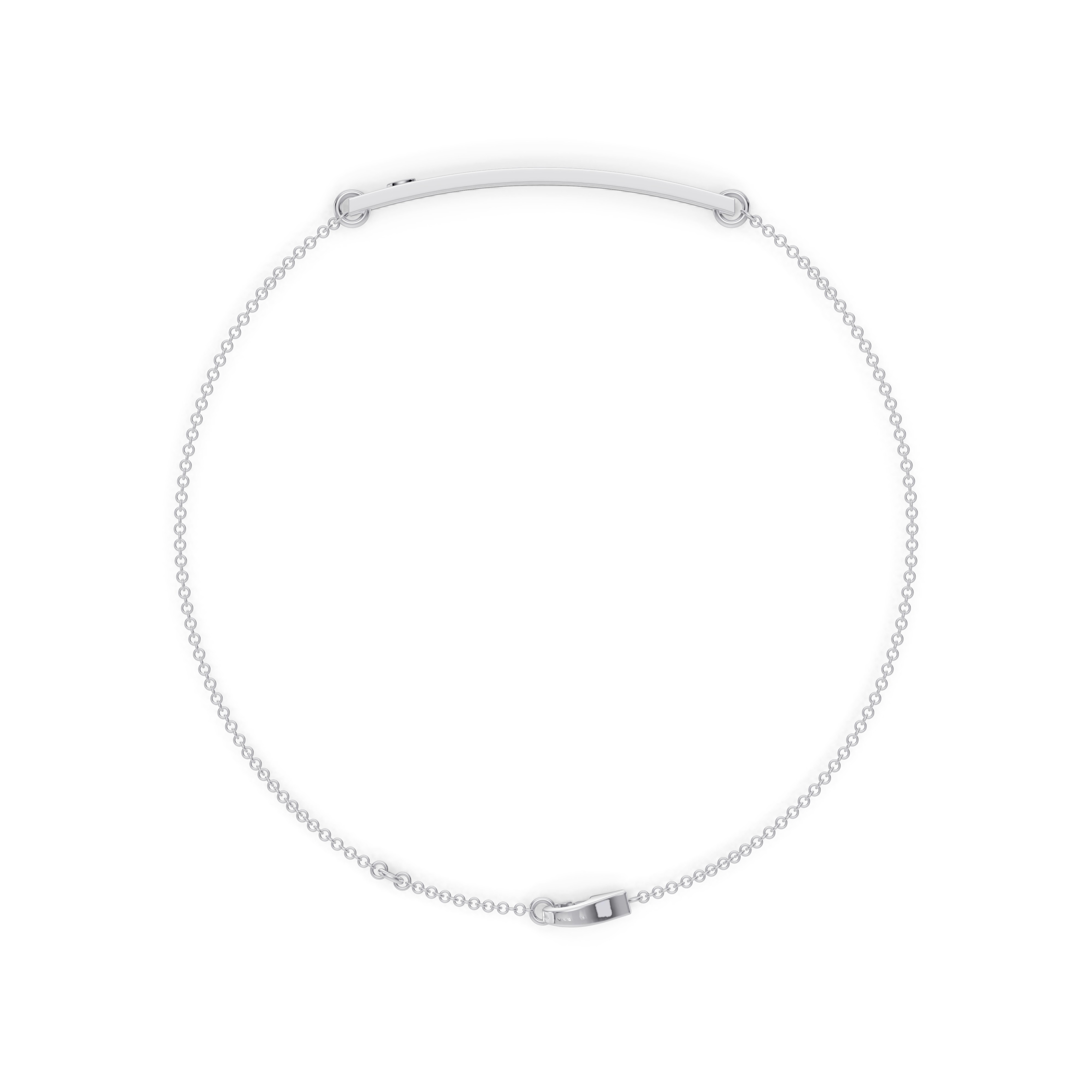 Engravable Bezel Lab Diamond Bar Bracelet