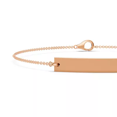 Engravable Bezel Lab Diamond Bar Bracelet
