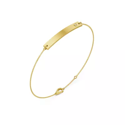 Engravable Bezel Lab Diamond Bar Bracelet