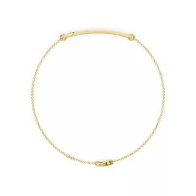 Engravable Bezel Diamond Bar Bracelet