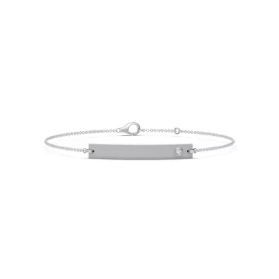 Engravable Bezel Diamond Bar Bracelet