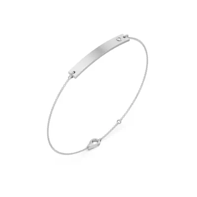 Engravable Bezel Diamond Bar Bracelet
