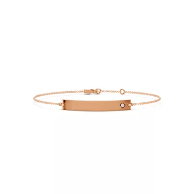 Engravable Heart Lab Diamond Bar Bracelet
