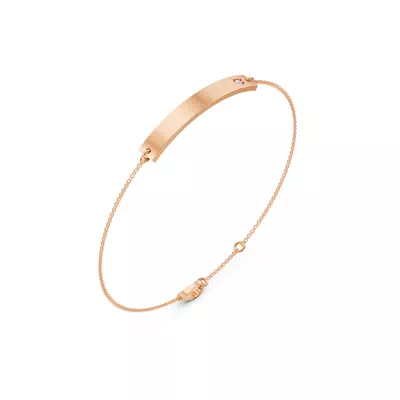 Engravable Heart Diamond Bar Bracelet