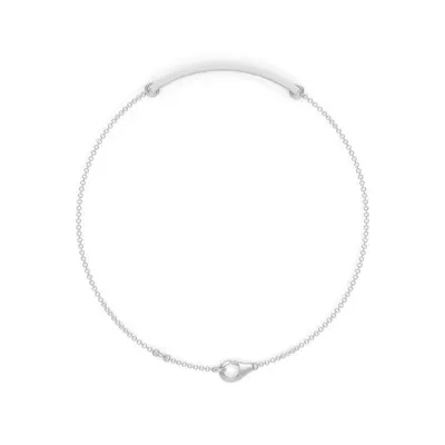 Engravable Heart Diamond Bar Bracelet