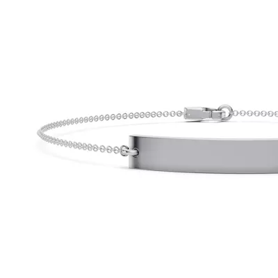 Engravable Heart Diamond Bar Bracelet