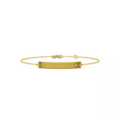 Engravable Heart Diamond Bar Bracelet