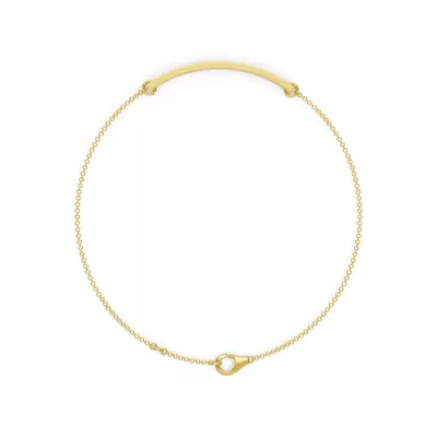 Engravable Heart Lab Diamond Bar Bracelet