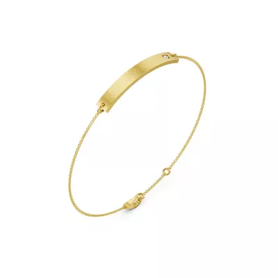 Engravable Heart Diamond Bar Bracelet