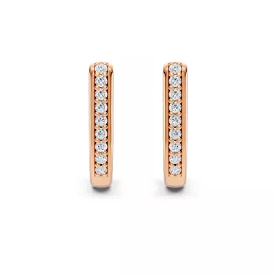 Pavé Lab Diamond U-Shaped Huggie Earrings