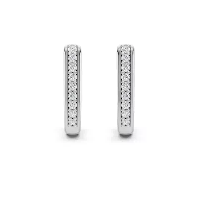Pavé Lab Diamond U-Shaped Huggie Earrings