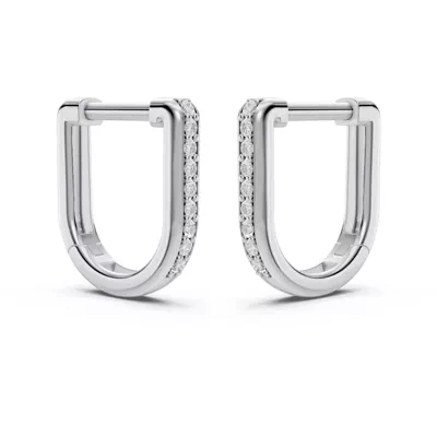 Pavé Lab Diamond U-Shaped Huggie Earrings