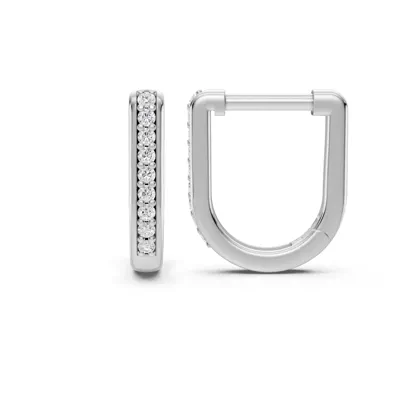 Pavé Lab Diamond U-Shaped Huggie Earrings