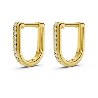 Pavé Lab Diamond U-Shaped Huggie Earrings