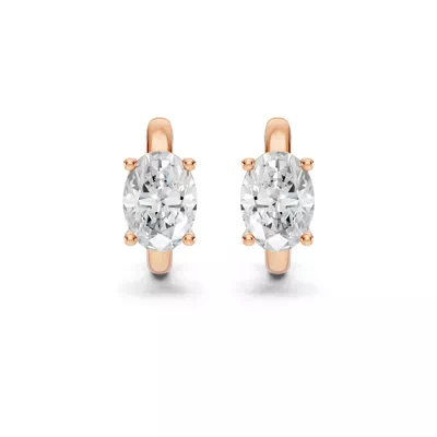 Oval Lab Diamond Solitaire Huggie Earrings (1 ct. tw.)
