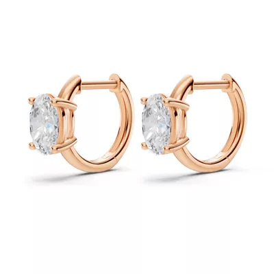 Oval Lab Diamond Solitaire Huggie Earrings (1 ct. tw.)