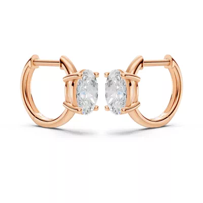 Oval Lab Diamond Solitaire Huggie Earrings (1 ct. tw.)