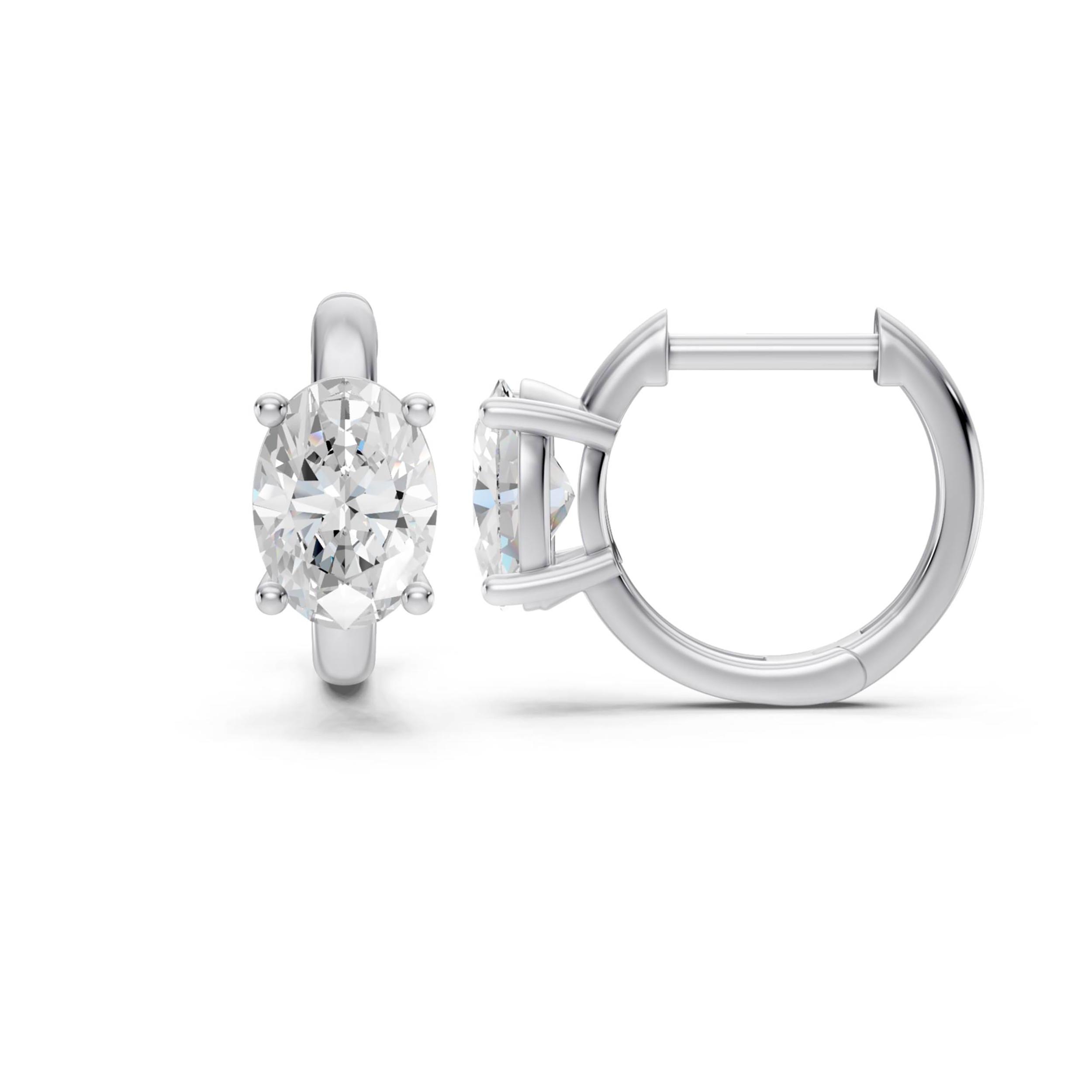 Oval Lab Diamond Solitaire Huggie Earrings (1 ct. tw.)