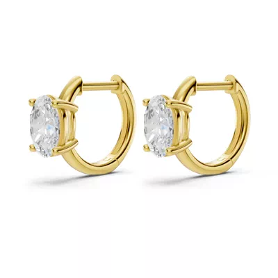 Oval Lab Diamond Solitaire Huggie Earrings (1 ct. tw.)