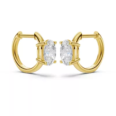Oval Lab Diamond Solitaire Huggie Earrings (1 ct. tw.)