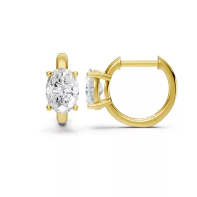 Oval Lab Diamond Solitaire Huggie Earrings (1 ct. tw.)
