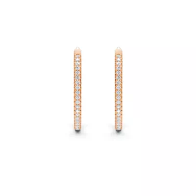 Pavé Lab Diamond Hoop Earrings (18 mm)