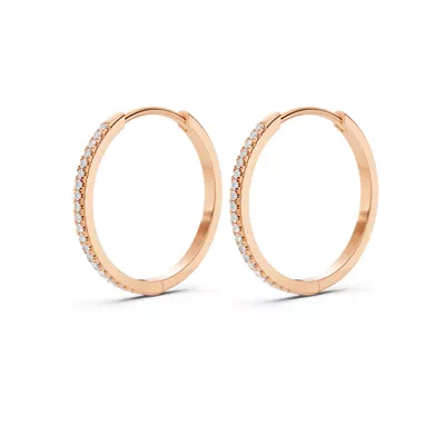 Pavé Lab Diamond Hoop Earrings (18 mm)