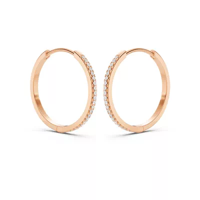 Pavé Lab Diamond Hoop Earrings (18 mm)
