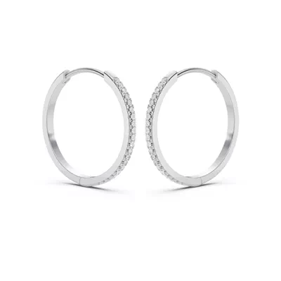 Pavé Lab Diamond Hoop Earrings (18 mm)