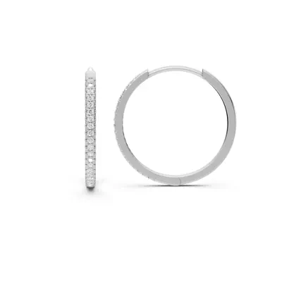 Pavé Lab Diamond Hoop Earrings (18 mm)