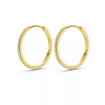 Pavé Lab Diamond Hoop Earrings (18 mm)