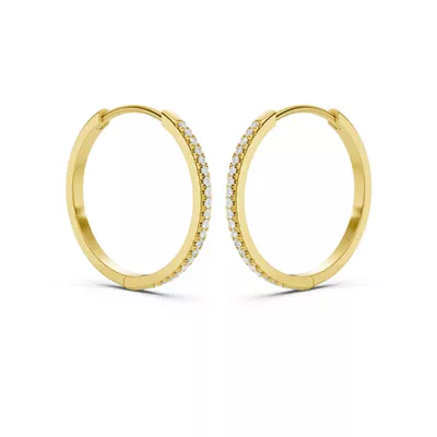 Pavé Lab Diamond Hoop Earrings (18 mm)