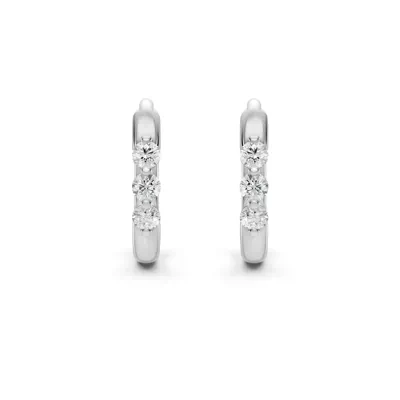 Three-Stone Lab Diamond Huggie Earrings