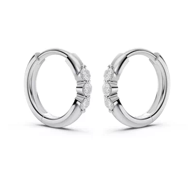 Three-Stone Lab Diamond Huggie Earrings