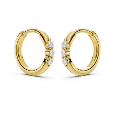 Three-Stone Lab Diamond Huggie Earrings