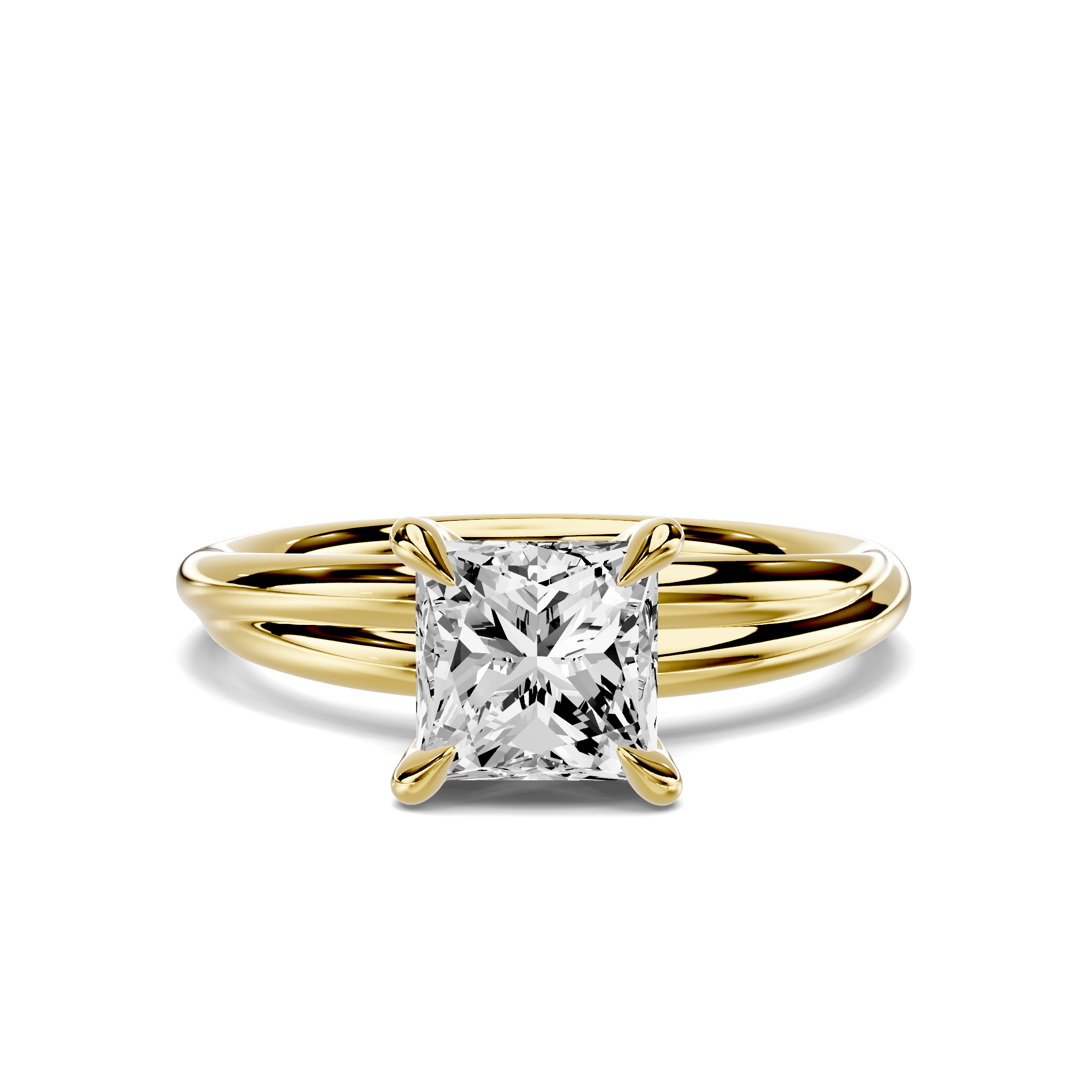 Avalon Crossover 1.00 ct. Princess-Cut Lab Engagement Ring - 14K Yellow ...