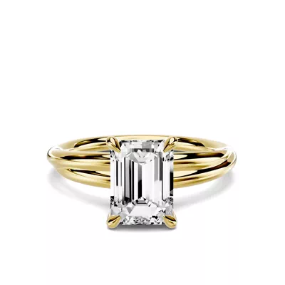 Avalon Crossover 1.50 ct. Emerald-Cut Lab Engagement Ring