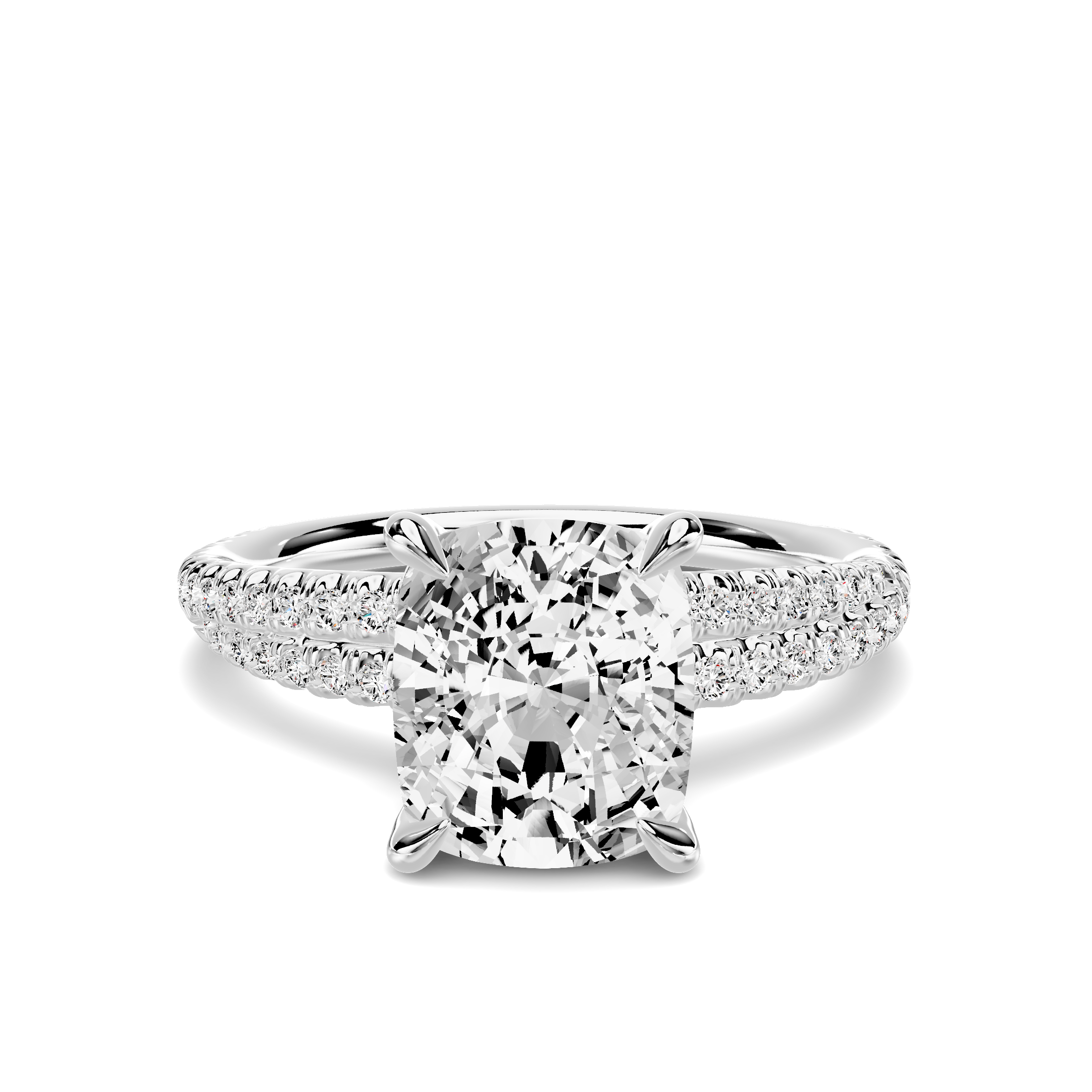 Avalon Crossover 2.50 ct. Elongated Cushion Lab Engagement Ring - Platinum