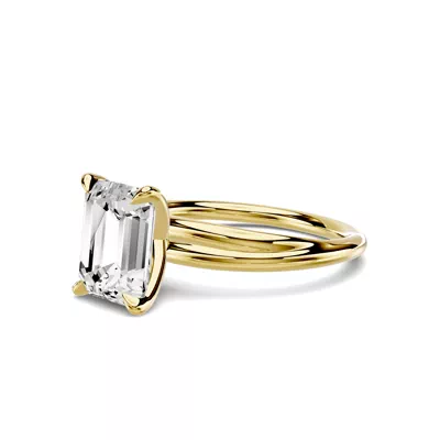 Avalon Crossover 3.00 ct. Emerald-Cut Lab Engagement Ring
