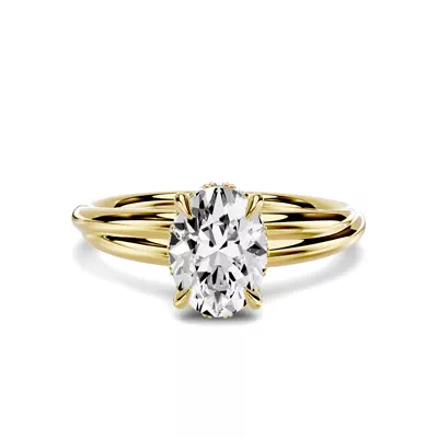 Avalon Double Crossover Hidden Halo 1.00 ct. Oval Lab Engagement Ring