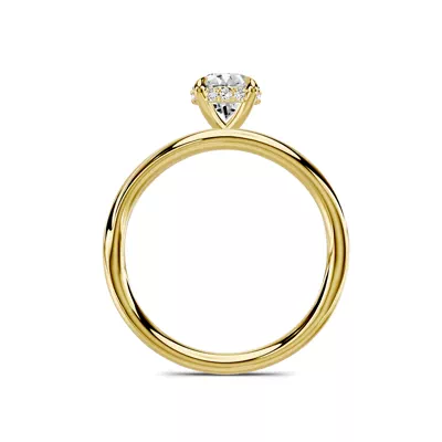 Avalon Double Crossover Hidden Halo 1.00 ct. Oval Lab Engagement Ring