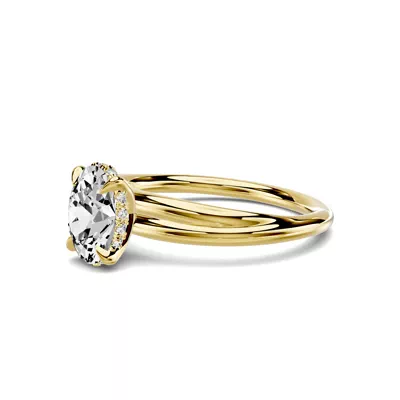 Avalon Double Crossover Hidden Halo 1.00 ct. Oval Lab Engagement Ring