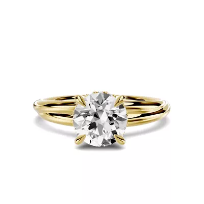Avalon Double Crossover Hidden Halo 1.00 ct. Round Lab Engagement Ring