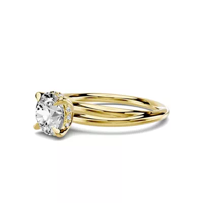 Avalon Double Crossover Hidden Halo 1.00 ct. Round Lab Engagement Ring