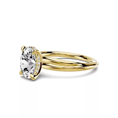 Avalon Double Crossover Hidden Halo 1.50 ct. Oval Lab Engagement Ring