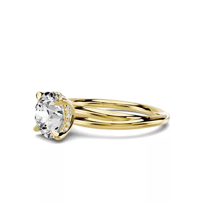 Avalon Double Crossover Hidden Halo 1.50 ct. Round Lab Engagement Ring