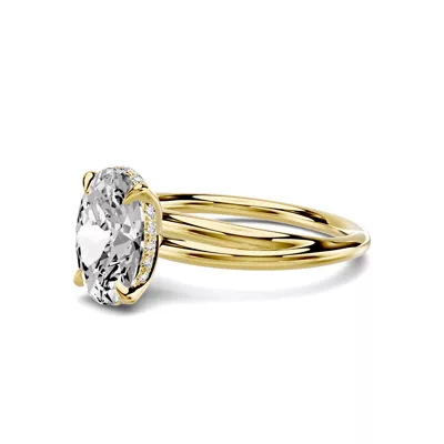 Avalon Double Crossover Hidden Halo 2.00 ct. Oval Lab Engagement Ring