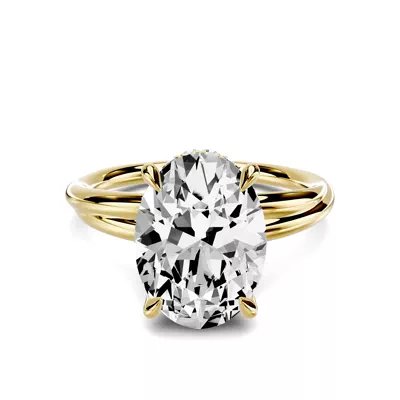 Avalon Double Crossover Hidden Halo 3.00 ct. Oval Lab Engagement Ring