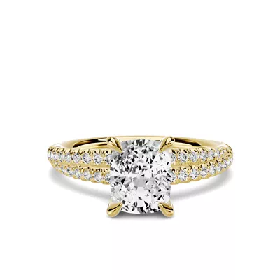Avalon Pavé Crossover 1.00 ct. Elongated Cushion Lab Engagement Ring